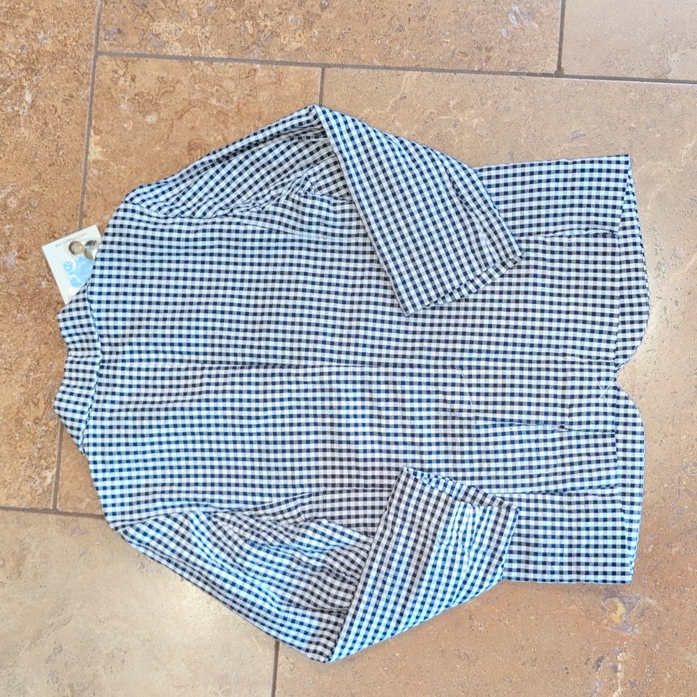 Janie and Jack boy's blazer. Navy gingham. Size 4. - Picture 3 of 3